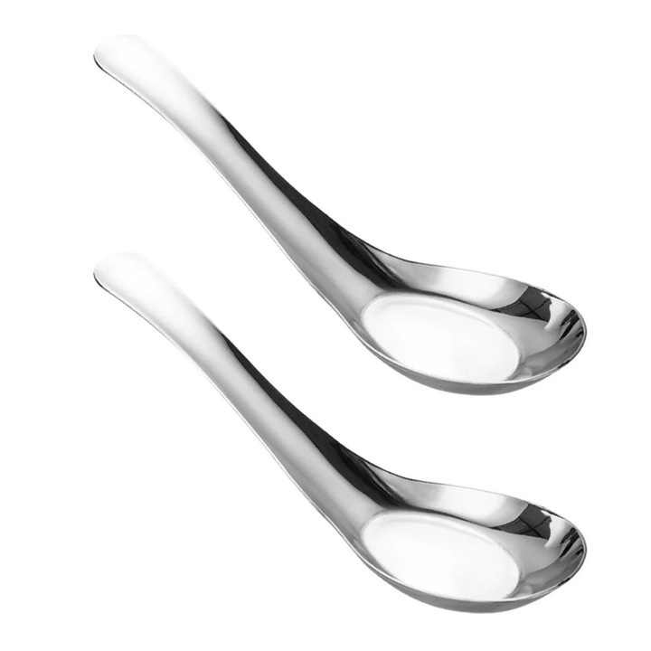 Set de linguri din inox, argintii, 14x4.1x1.5cm, pentru 4 persoane