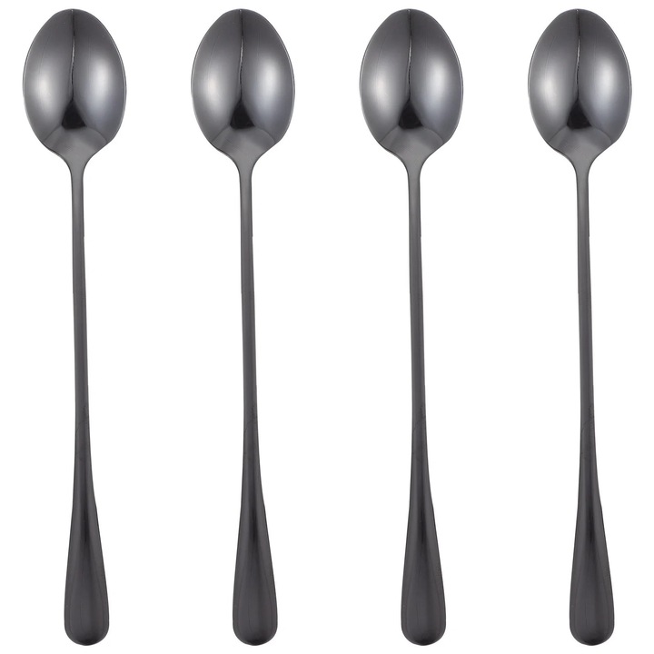 Set 4 linguri din inox, argintii, 19.40x3.20x1.00cm