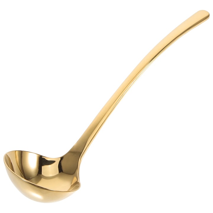 Lingura de supa din inox, aurie, 20x5.5x3cm, set de linguri pentru acasa si restaurant