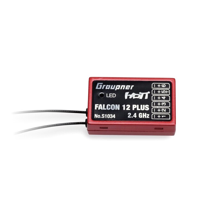 Graupner HoTT 6 csatornás vevő giroszkóppal és gyorsulásmérővel, 2,4 GHz, 7 g