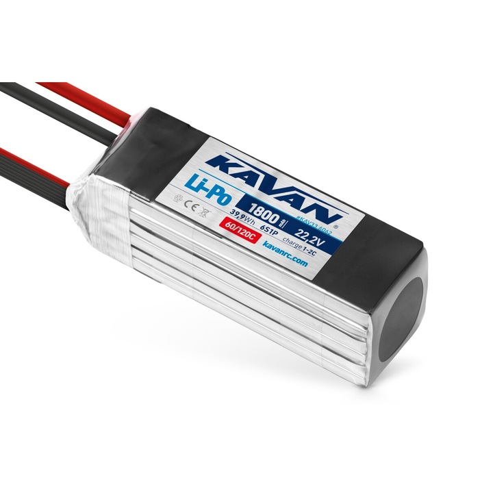KAVAN Li-Po akkumulátor 1800 mAh, 22.2 V, 60/120C, 107x34x34mm, készlet