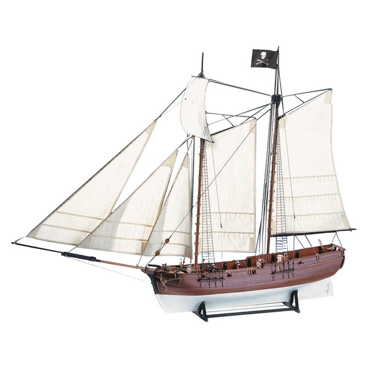 AMATI Adventure modellhajó építőkészlet, kalózhajó 1760, 1:60, fa alkatrészek