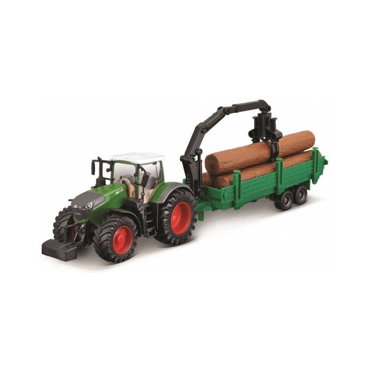Automacheta Bburago Fendt 1050 Vario, fával, 10cm, zöld