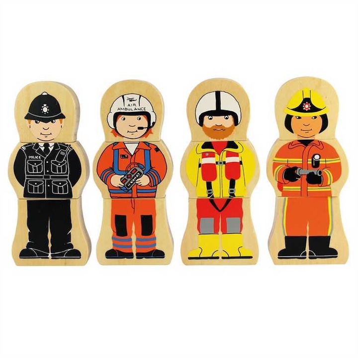 Puzzle, Bigjigs fa, 4 figura, 6x14x2 cm, 2+ év