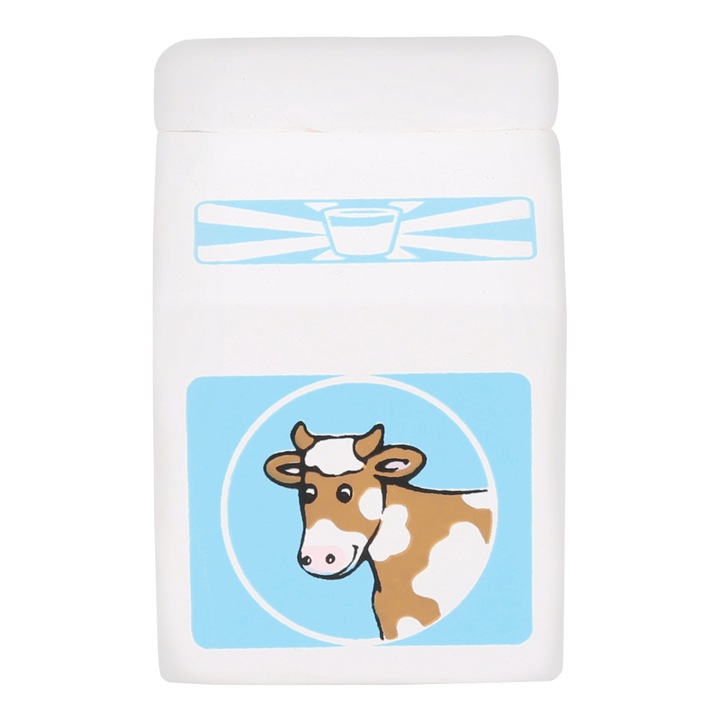 Játék tejes doboz gyerekeknek, Bigjigs, 7x4,8x4,5 cm, fa, 3 év felett