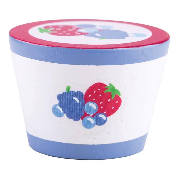 Bigjigs játék joghurt, Gyerekeknek, 5,5cm, fa, 3+ év
