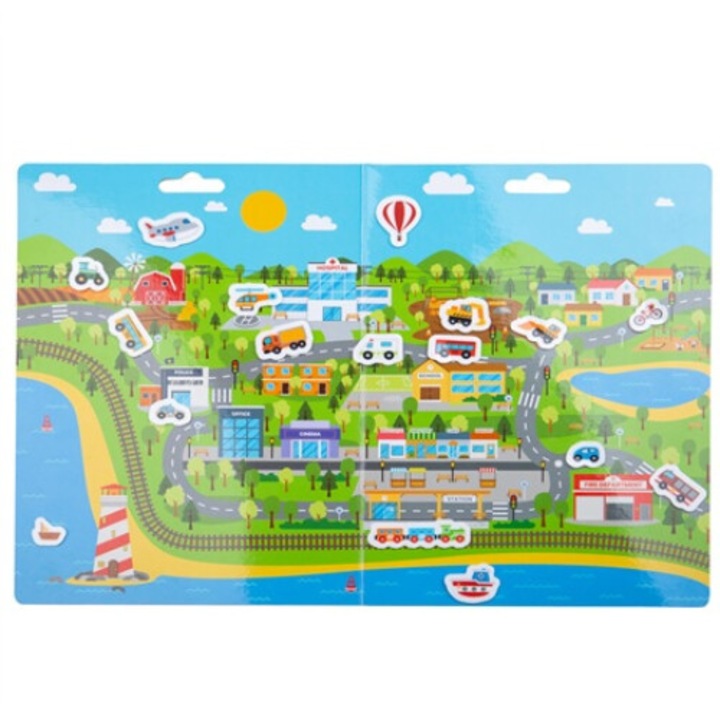 Bigjigs Interaktív gyerekjáték készlet, újrafelhasználható matricák, 34x24x0,1 cm, 3+