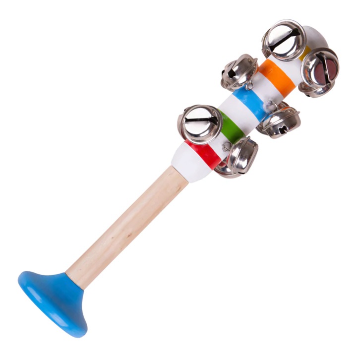 Hangszeres játék, Bigjigs, 5,2x19,5x5,2 cm, fa, kék