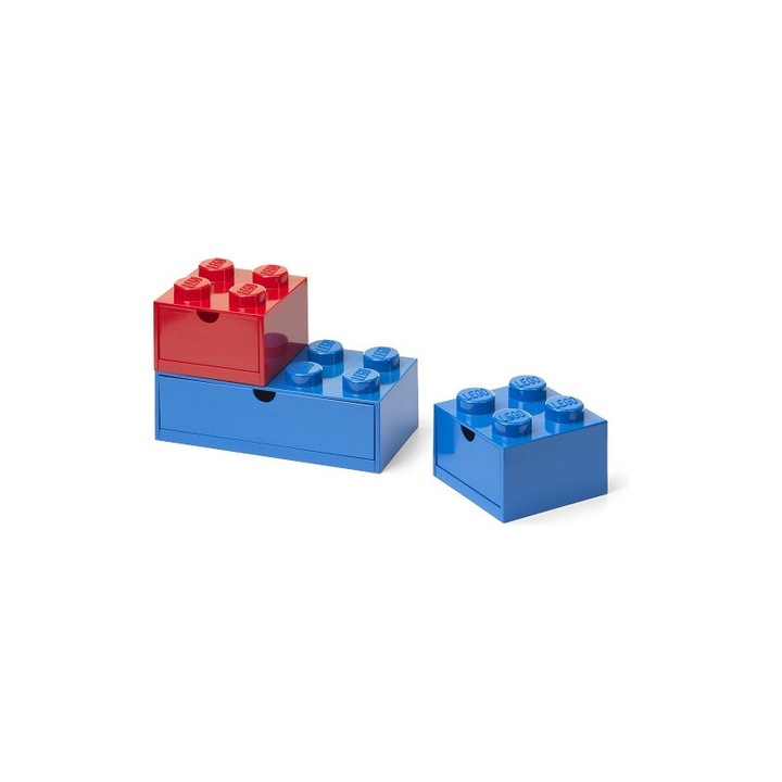 Seturi de constructie, LEGO, 3 piese, albastru/rosu