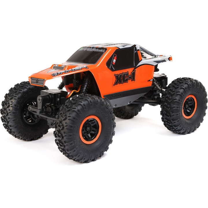 Axial AX24 XC-1 1:24 4WS modellautó, narancssárga, LED-del és 350mAh LiPol akkumulátorral