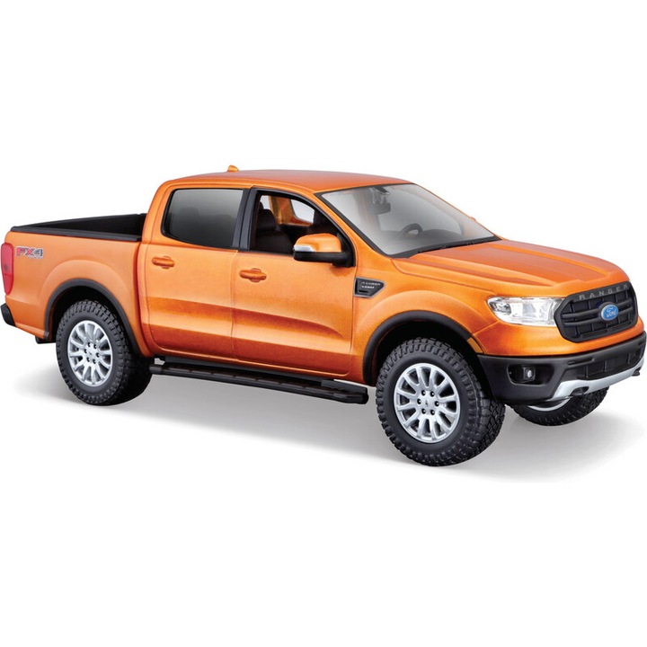 Modell autó, Maisto, Ford Ranger 2019, 1:27, narancssárga, 19 cm
