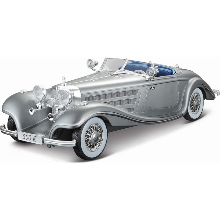 Maisto modellautó, 500 K Typ Specialroadster 1936, 27 cm, metál szürke
