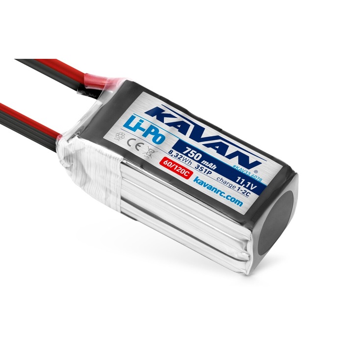 Li-Po akkumulátorcsomag 750 mAh, 11,1 V, 60/120C, 55x23x23mm