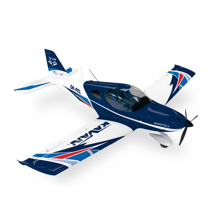 KAVAN Bristell B23 1600mm ARF, C3548-800 motor, 10x6" propeller, LED, kék