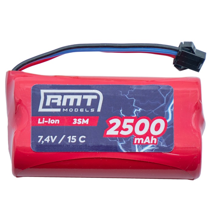RMT Models Li-Ion akkumulátor, 2500 mAh 7.4V 15C SM-3P, RC-hez