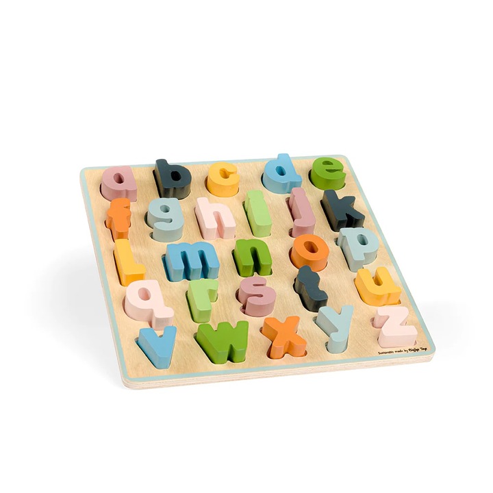 Bigjigs fa puzzle, kisbetűs, 28x28x3 cm, 1,5+ év