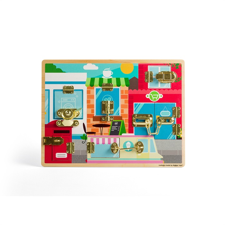 Bigjigs oktatójáték, fa kirakós tábla, 40x30x2,5 cm, 2+ év