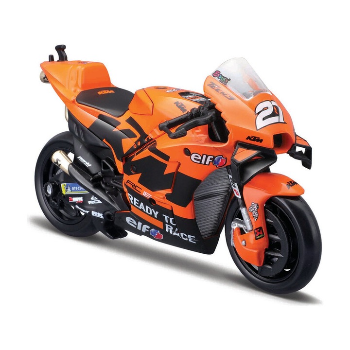 Maisto motorkerékpár, 1:18, Tech3 KTM Factory Racing 2021, 12cm, narancssárga/fekete