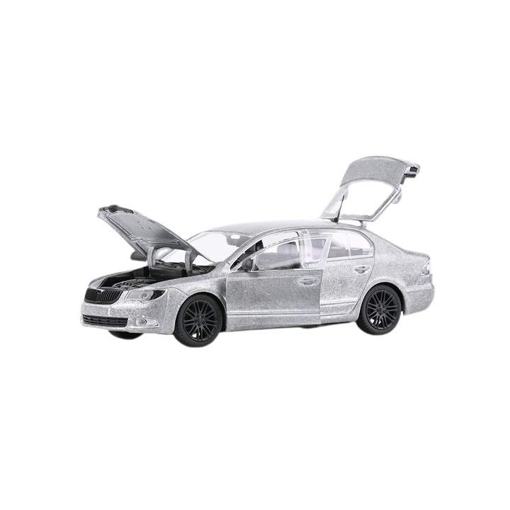 Abrex Skoda Superb II 2008-as modellautó, fém, 1:24, ezüst