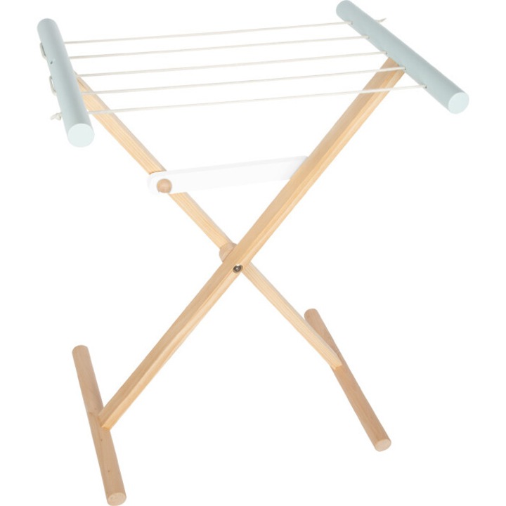 Сушилник за дрехи Small Foot, 49x34x63 см, дърво/текстил, натурален/зелен