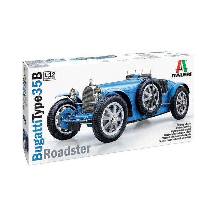 Italeri Bugatti Type 35 B Roadster modellautó, 1:12, 306 mm