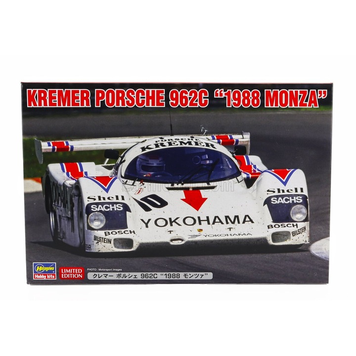 Modellautó Hasegawa Porsche 962c Team Kremer N 10 Monza Racing 1988 1:24