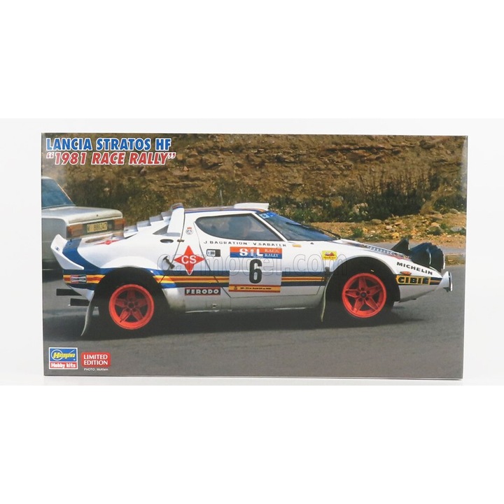Modellautó, Hasegawa, Lancia Stratos HF N 6 Rally Race 1981, 1:24