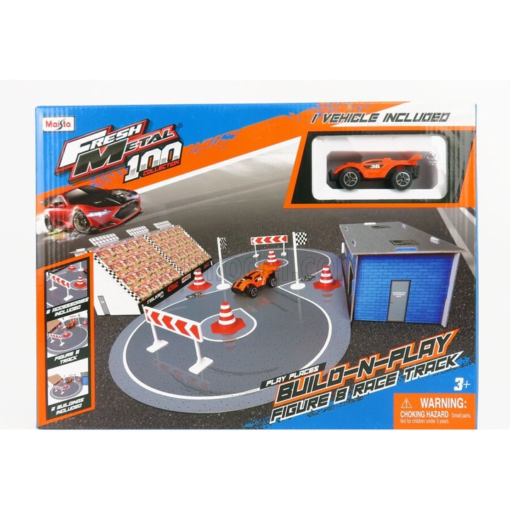 Maisto Diorama szett - Versenypálya autóval 1:43, narancssárga