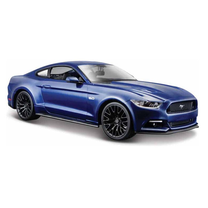 Modellautó, Maisto, Ford Mustang GT 2015 1:24, 19cm, metálkék