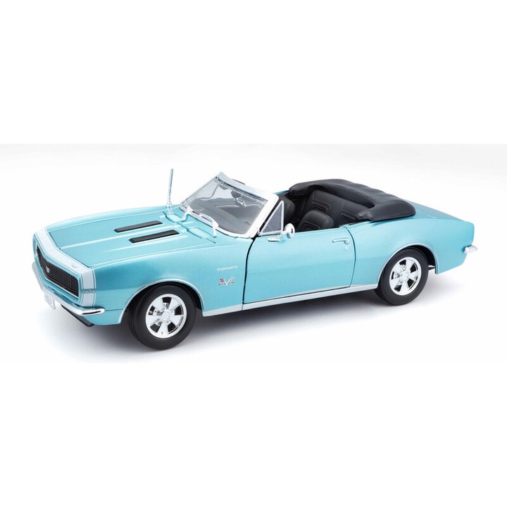Modellautó, Maisto, Chevrolet Camaro SS 396 1967, 1:18, nyitható ajtók, kék színű, 25,5 cm