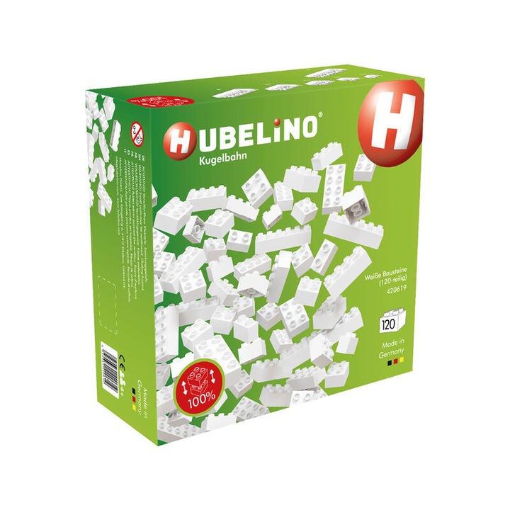 Hubelino építőkészlet, 120 db, fehér, 4 év+