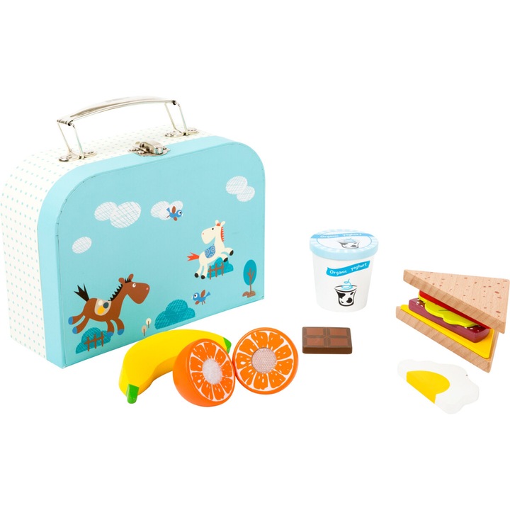 Cufar cu gustari Small Foot, 19x1,5x15 cm, din lemn, pentru copii 3+