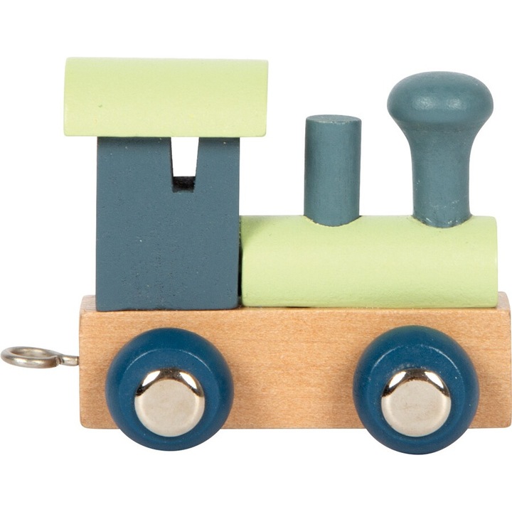 Trenulet de jucarie, Small Foot, locomotiva polara, albastra, 7x3,5x5 cm