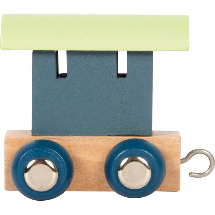 Játékvonatok, Small Foot, betűs kocsi, 6x3,5x5 cm, kék