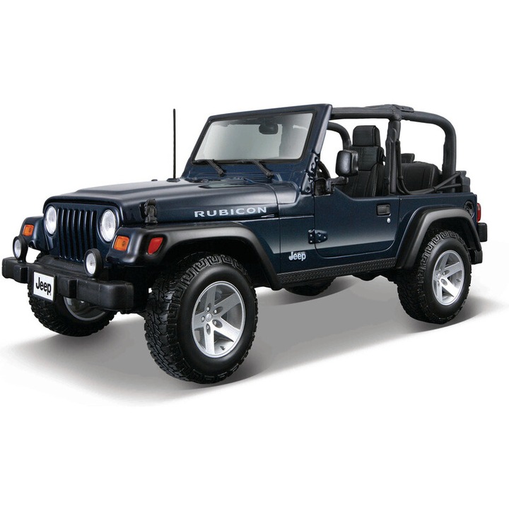 Maisto modellautó, fém, Jeep Wrangler Rubicon, 1:18, kék