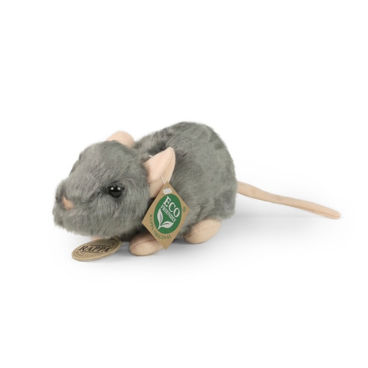 Jucarie de plus, Rappa, soarece, 16 cm, gri/roz, 0+