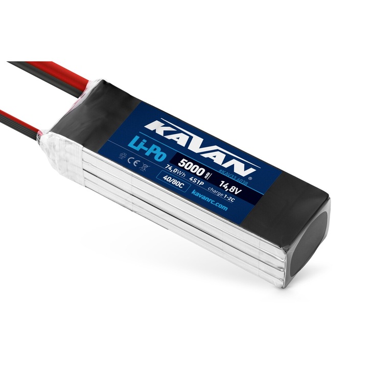 KAVAN LiPo akkumulátor, 5000mAh, 14.8V, 40/80C, 74.0Wh