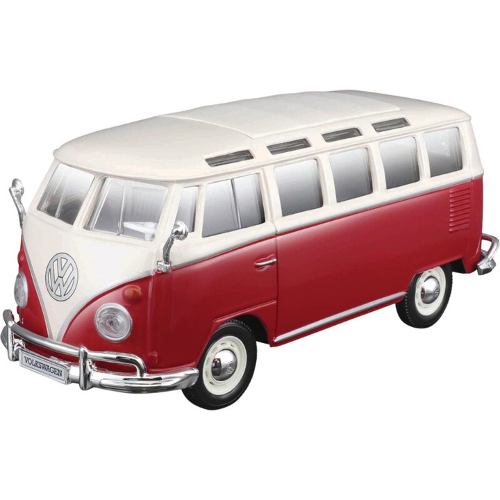 Maisto modellautó, fém, Volkswagen Van Samba, 1:25