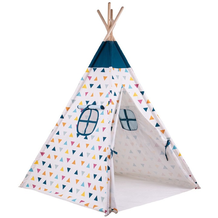Bigjigs gyereksátor, textil/fa, 120x172,7x120 cm, többszínű