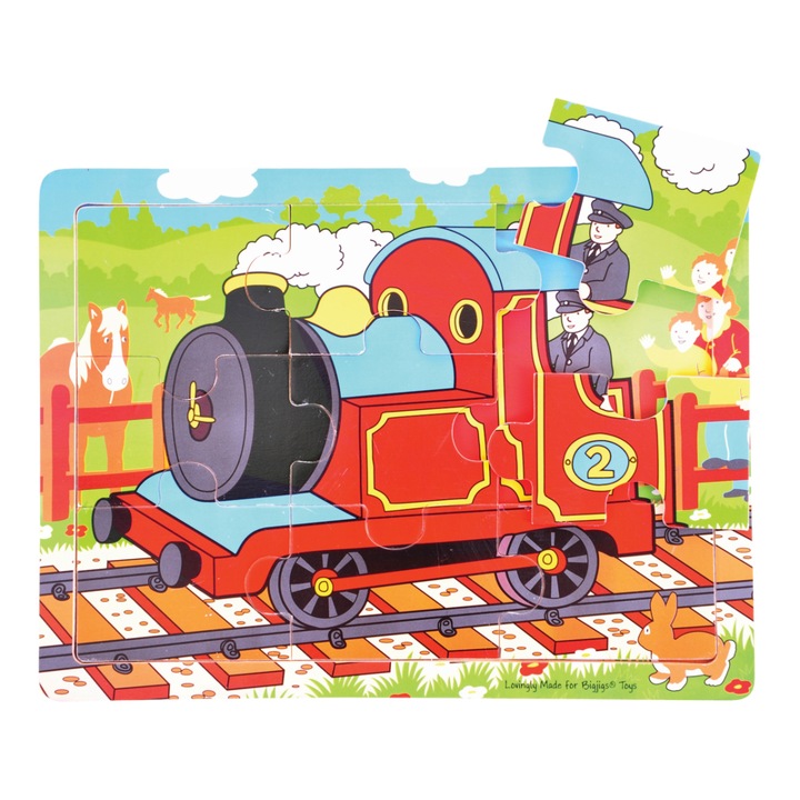 Bigjigs puzzle, fa, 9 db, 30x22x1,3 cm