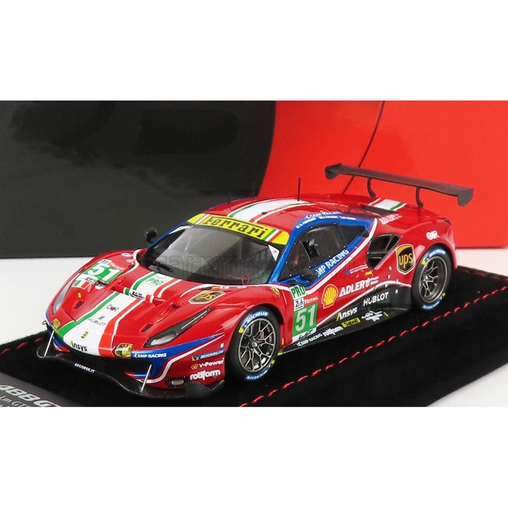 Modellautó, BBR, Ferrari 488 Gte Evo 3.9l Turbo V8, piros, 1:43