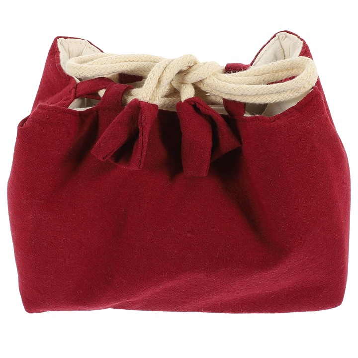 Saculet de transport pentru set de ceai ZYBLSSBB LSM2xh15599-BCS0162760, bumbac/poliester, rosu inchis, 19 x 14 x 11 cm