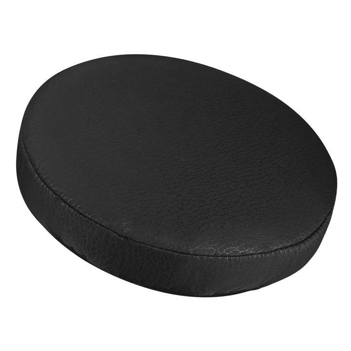 Husa scaun rotund, neagra, 33x33x0.5cm, din bumbac si fibra de poliester, set 1 buc.