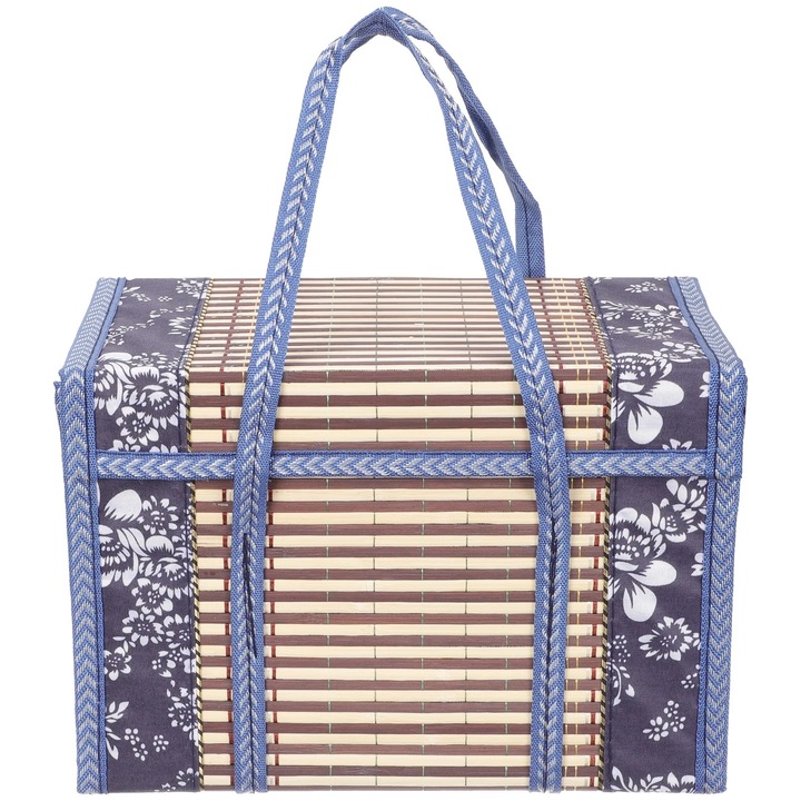 Cos de depozitare din bambus, set, multicolor, 30x20x15cm