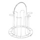 Suport pentru pahare din otel inoxidabil, 6 pahare, 17x17x21.3cm, argintiu