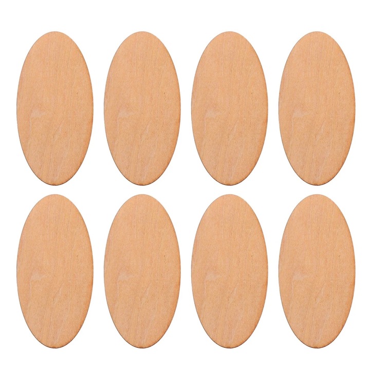 Set 60 bucati taieturi din lemn nefinisat, colorate, 2x4cm