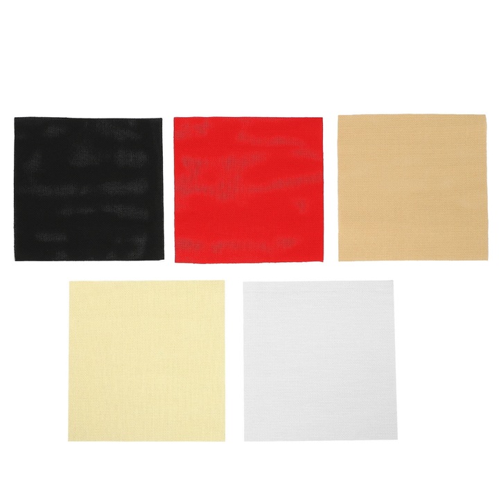 Material textil bumbac pentru broderie, set 5 bucati, multicolor, 30x30x0.1cm