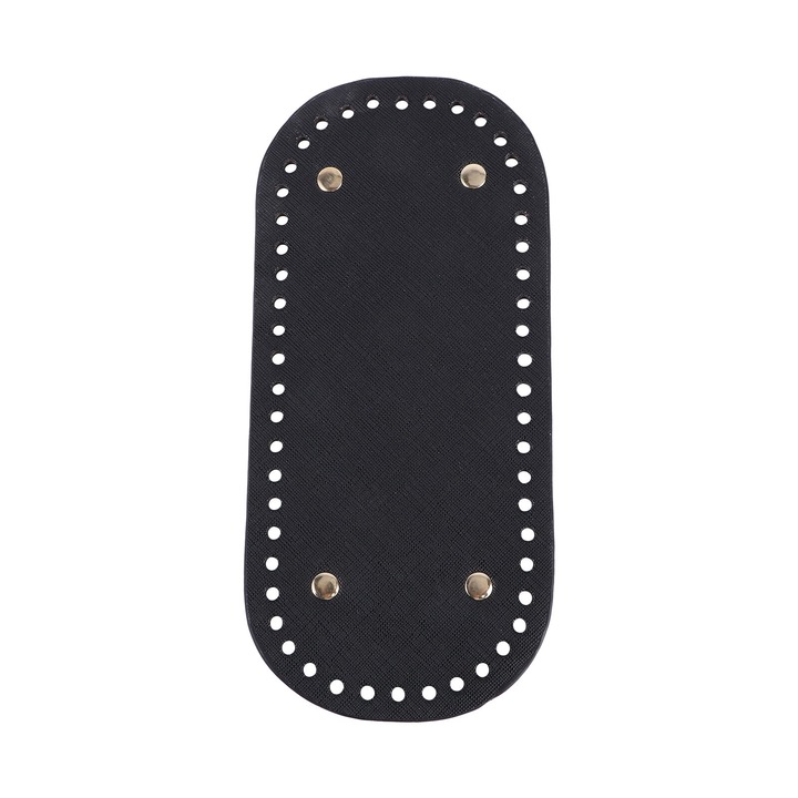 Pad pentru fundul gentilor din piele PU, oval, negru, 22x10x1cm, set accesorii handmade