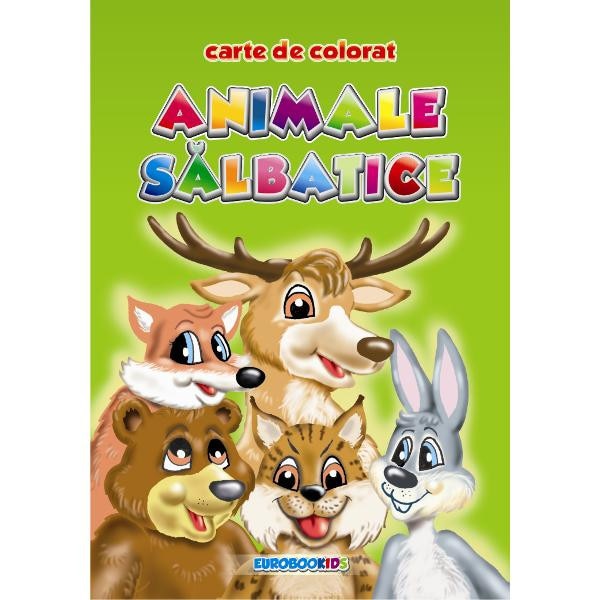 Animale salbatice - Carte de colorat A5