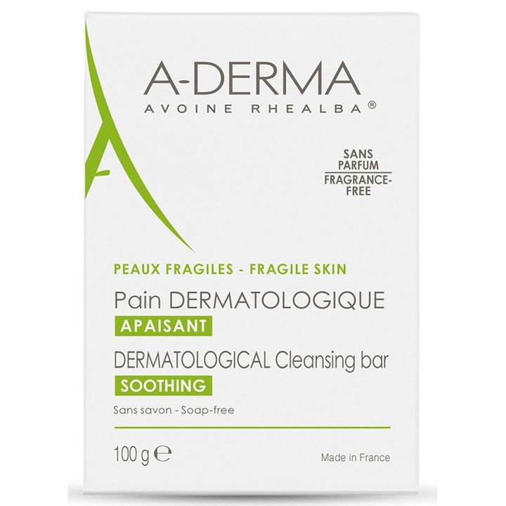 Sapun solid A-Derma pentru piele sensibila, 100g